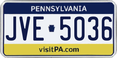 PA license plate JVE5036