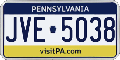 PA license plate JVE5038