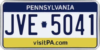 PA license plate JVE5041