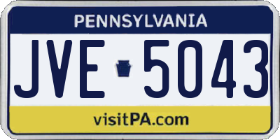 PA license plate JVE5043