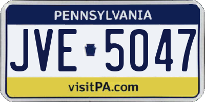PA license plate JVE5047