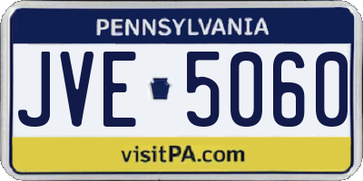 PA license plate JVE5060