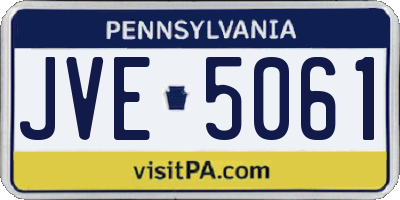 PA license plate JVE5061