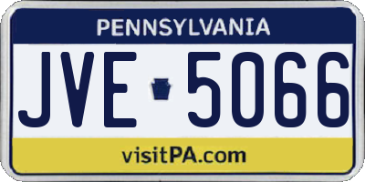PA license plate JVE5066