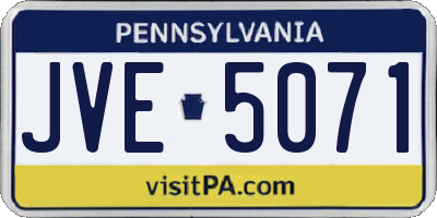 PA license plate JVE5071
