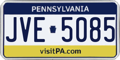 PA license plate JVE5085