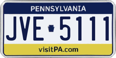 PA license plate JVE5111