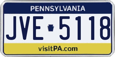PA license plate JVE5118