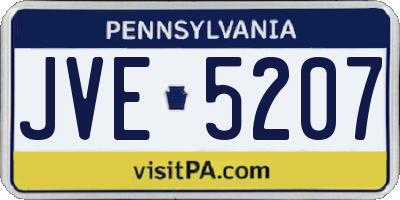 PA license plate JVE5207