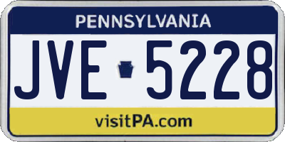PA license plate JVE5228