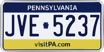 PA license plate JVE5237