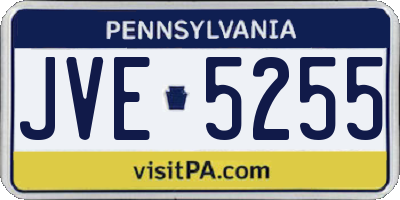 PA license plate JVE5255