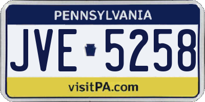 PA license plate JVE5258