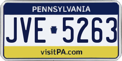PA license plate JVE5263