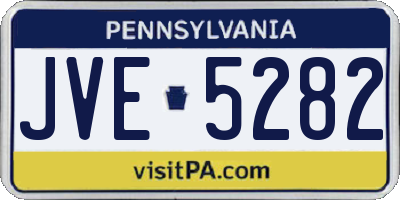 PA license plate JVE5282