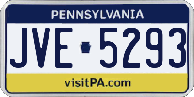 PA license plate JVE5293