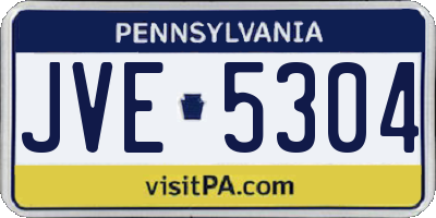 PA license plate JVE5304