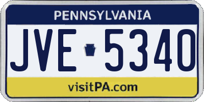 PA license plate JVE5340