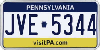 PA license plate JVE5344