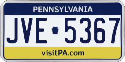 PA license plate JVE5367
