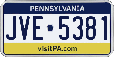 PA license plate JVE5381