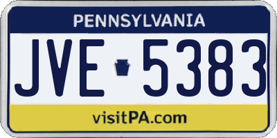 PA license plate JVE5383