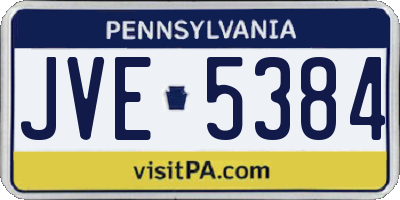 PA license plate JVE5384