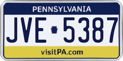 PA license plate JVE5387