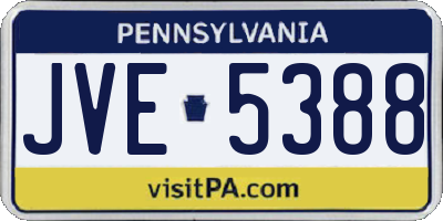 PA license plate JVE5388