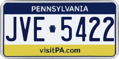 PA license plate JVE5422