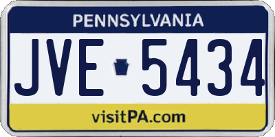 PA license plate JVE5434