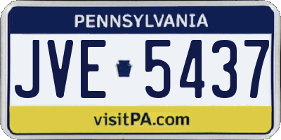 PA license plate JVE5437