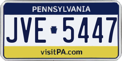 PA license plate JVE5447