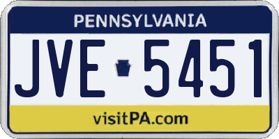 PA license plate JVE5451