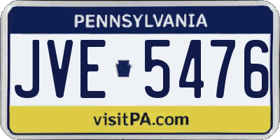 PA license plate JVE5476