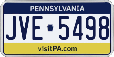 PA license plate JVE5498