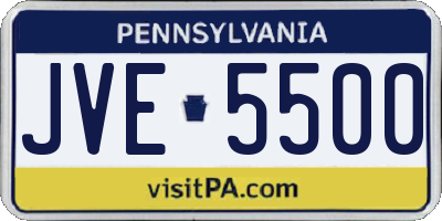 PA license plate JVE5500