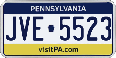 PA license plate JVE5523
