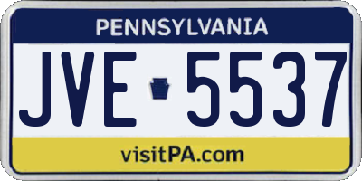 PA license plate JVE5537