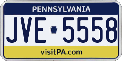 PA license plate JVE5558