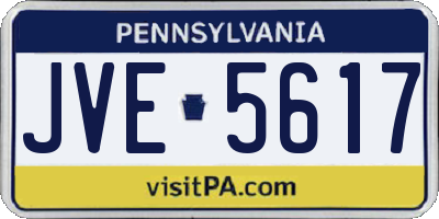 PA license plate JVE5617