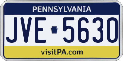 PA license plate JVE5630