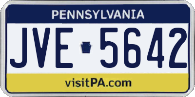 PA license plate JVE5642