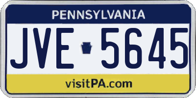 PA license plate JVE5645