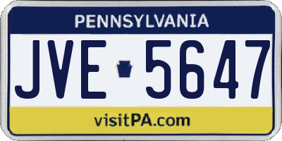 PA license plate JVE5647