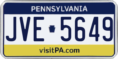 PA license plate JVE5649