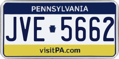 PA license plate JVE5662