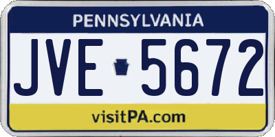 PA license plate JVE5672