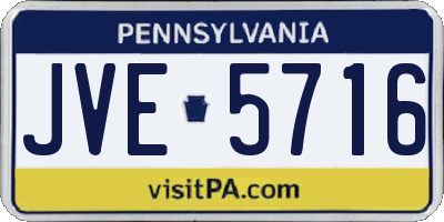 PA license plate JVE5716