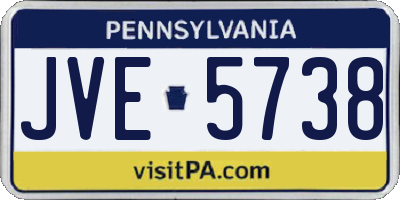 PA license plate JVE5738